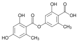 4-(2,4-dihydroxy-6-methylphenyl)carbonyloxy-2-hydroxy-6-methylbenzoic acid.svg