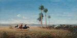 Camille Pissarro, Trois cavaliers et chevaux galopant dans une plaine (Venezuela) , 1857 1858, private collection .jpg