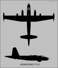 Kawasaki P-2J two-view silhouette.png
