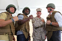 Randy Couture - Terry Crews- Vincent A Coglianese - Dolph Lundgren (Marine Corps Base Camp Pendleton for the premiere of The Expendables 2).jpg