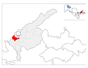 Янгиюльский район на карте