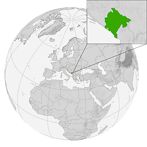 Черногория на карте мира