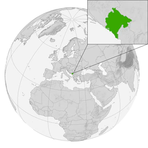 Черногория на карте мира