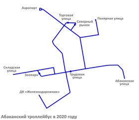 Map of trolleybus system in Abakan.svg