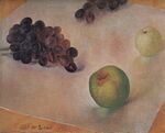 Still-life. Grapes and apples by Petrov-Vodkin (1921, Erevan).jpg