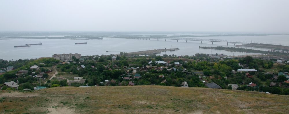 Панорама Увекского городища и посёлка Увек