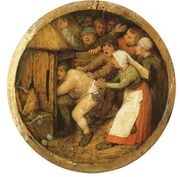 Pieter Brueghel the elder - 1568 - The Drunkard pushed into the pigsty.jpg