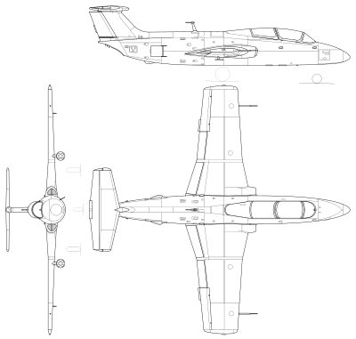 Aero L-29 Delfin 3-view line drawing.svg
