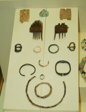 Bone and wooden combs, bronze, iron, glass adornments from Mingechevir (3rd c. BC - 8th c. AD).jpg
