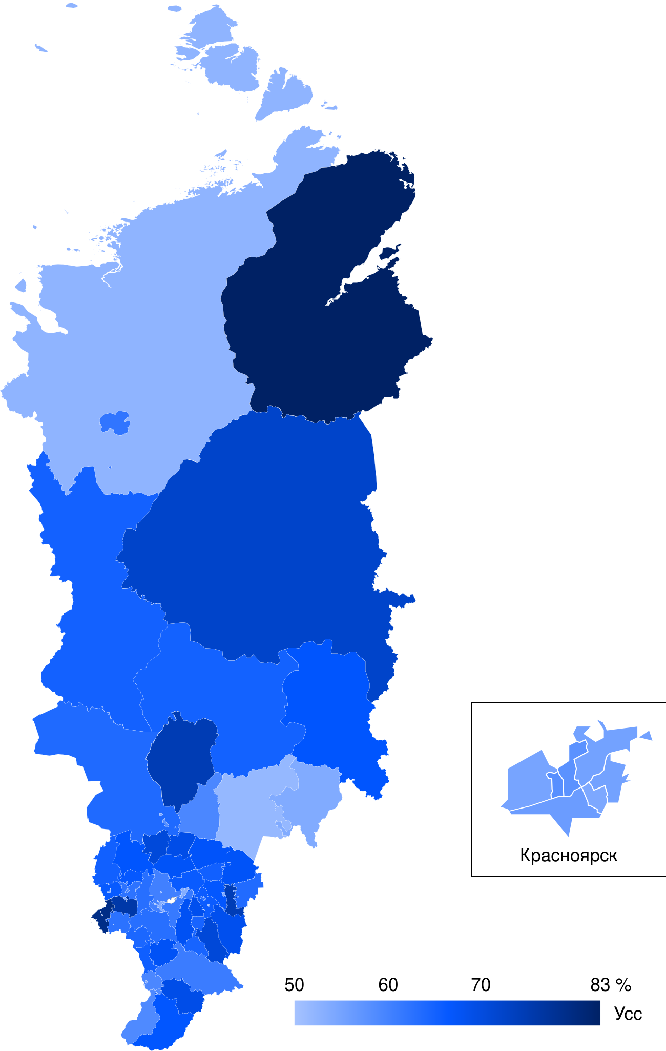 2018 Krasnoyarsk Krai gubernatorial election map.svg