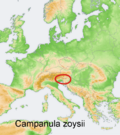 Distribution map Campanula zoysii.png