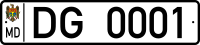 Moldova license plate DG0001 MD.svg