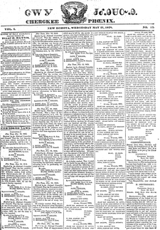 Cherokee Phoenix, 1828
