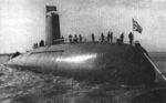 HMS Dreadnought (S101) after launch 1960.jpg