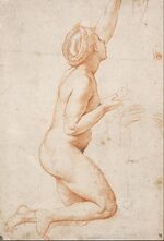 Raphael (Raffaello Santi) - A Kneeling Nude Woman with her Left Arm Raised - Google Art Project.jpg