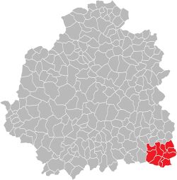 Кантон на карте департамента Эндр