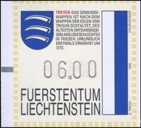 Liechtenstein 1995 variable value stamp Mi 10 Triesen 06.00.jpg