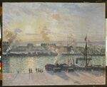 Pissarro - Sunset, the Port of Rouen (Steamboats), NMW A 2492.jpg