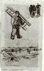 Van gogh Sketches of a Man with a Ladder, Other Figures, and a Cemetery kmm f1336v jh773.jpg
