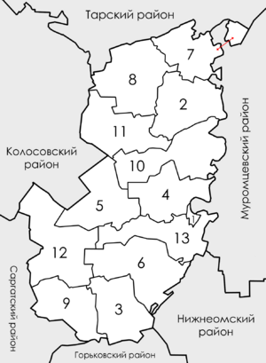 Большереченский район на карте