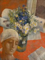 Still-life (with female head) by Petrov-Vodkin (1921, GRM).jpg