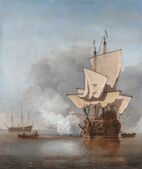 Het Kanonschot - Canon fired (Willem van de Velde II, 1707).jpg