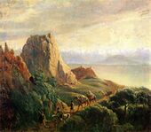 Лермонтов - Окрестности селения Караагач. масло. 1837-1838.jpg