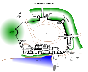 Warwick Castle Plan.svg