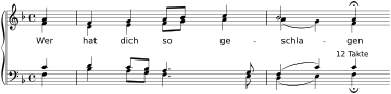 BWV 244 Incipit Nr. 44 Wer hat dich so.svg