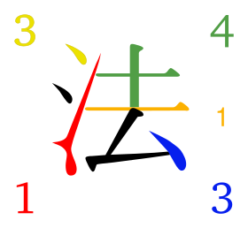 Иероглиф 法 fǎ. Код: 34131