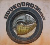 Symbole de Houégbadja roi du Dahomey au mur de la place Goho à Abomey au Bénin.jpg