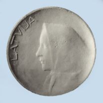 T. Zalkaln. Gypsum coin model. 20 LVL 1922 Obverse.jpg