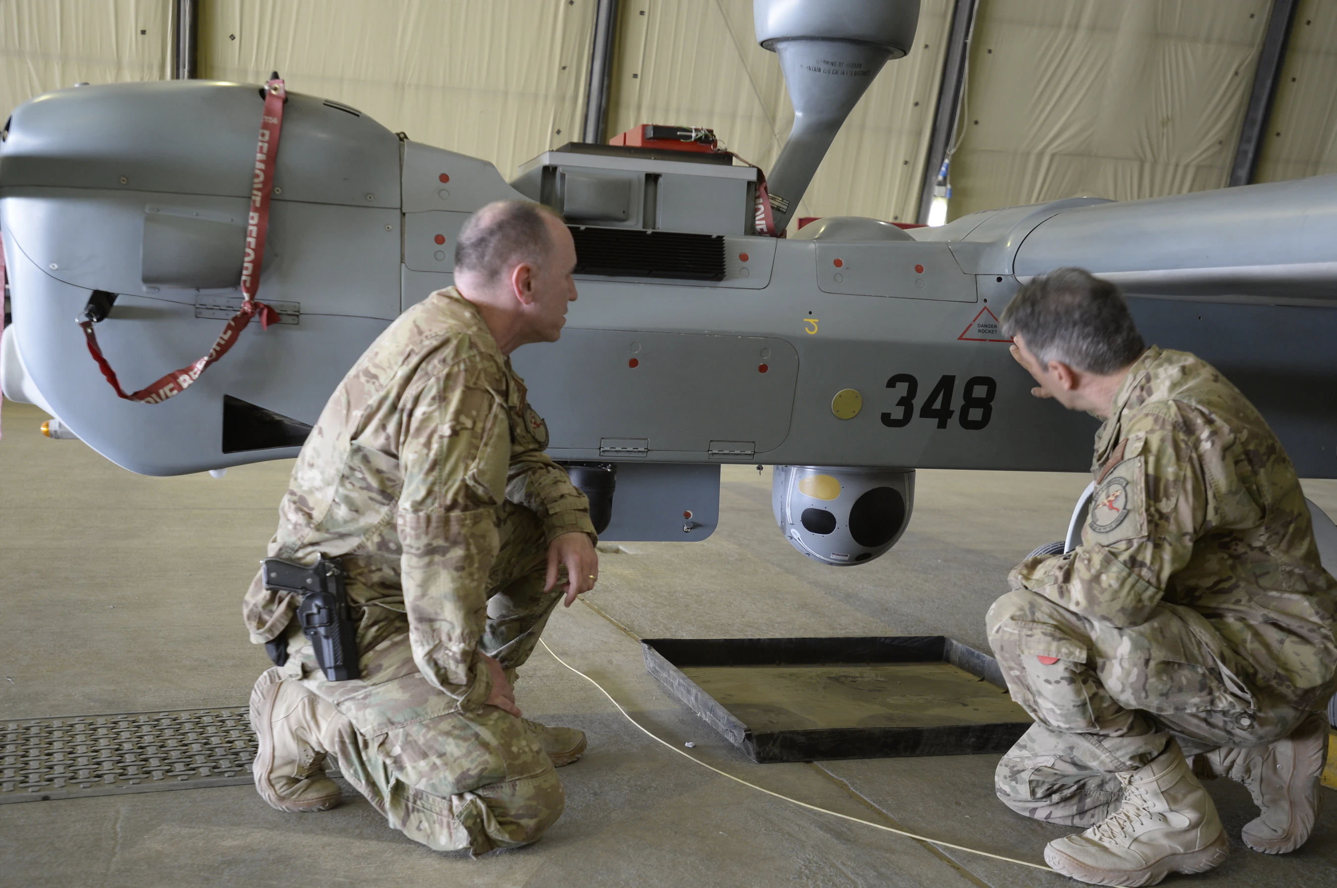 UAV MQ-5B Hunter launch and recovery at Kandahar Airfield 150806-N-SQ656-745.jpg