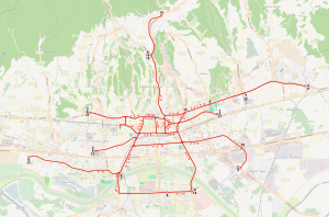 Zagreb tramway network map.svg