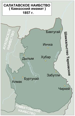 Салатавское наибство на карте
