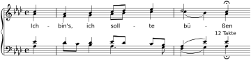 BWV 244 Incipit Nr. 16 Ich bin's, ich sollte büßen.svg
