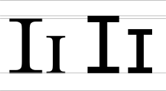 I with crossbars - uppercase and lowercase.svg