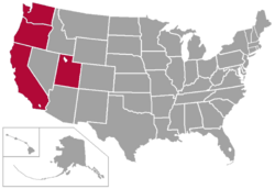 WCC West Coast Conference Map.PNG