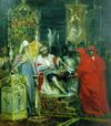 Alexander Nevskiy receiving papal legates by Siemiradzki (sketch, Russian museum).jpg