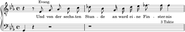 BWV 244 Incipit Nr. 71 Und von der sechsten.svg