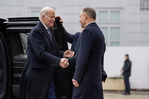 President Biden is welcomed by President Duda of Poland at the Presidential Palace in Warsaw - 2023.jpg
