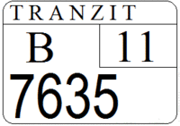 Uzbekistan transit license plate 1996.gif