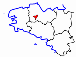 Кантон на карте департамента Кот-д’Армор