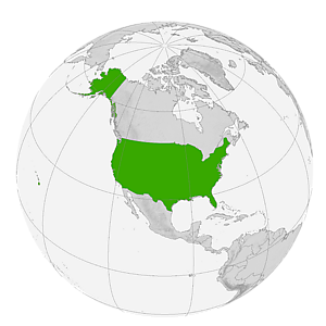 Соединённые Штаты Америки на карте мира