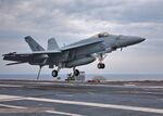 A-18E Arrested Landing on USS Theodore Roosevelt (CVN 71).jpg
