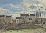 Camille Pissarro - Maisons sur un coteau, hiver, environs de Louveciennes - 1872 - 001.jpg