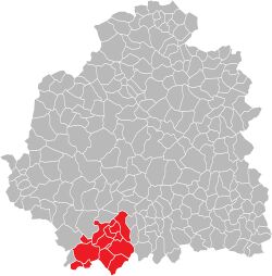 Кантон на карте департамента Эндр