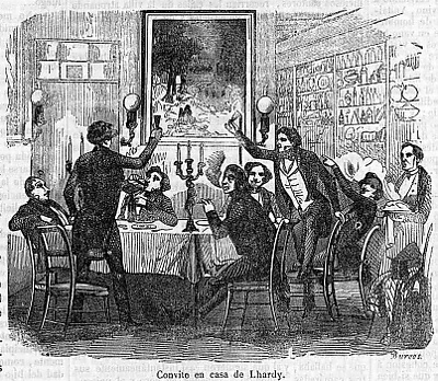 Банкет в Льярди, сочельник 1846&nbsp;года, в журнале La Ilustración.