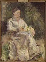 Pissarro - Julie Pissarro (1838-1926), née Julie Velay, épouse de l'artiste, Inv854.jpg