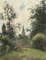 Camille Pissarro - Le Clocher de Bazincourt (PD 808).jpg